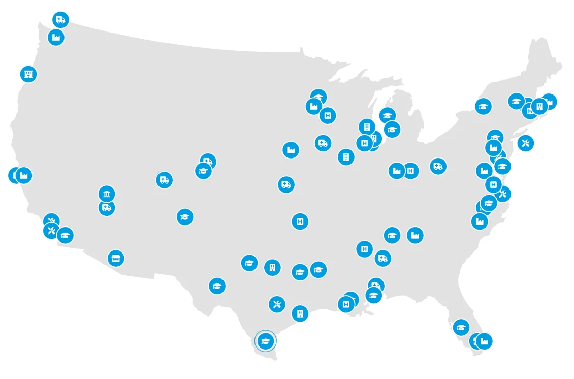 US Map showing businesses that use Pocketalk